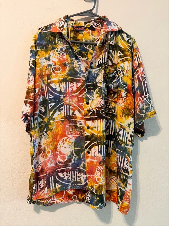 Other - Sicarelli Batik Colorful Abstract Print Button-Up Shirt